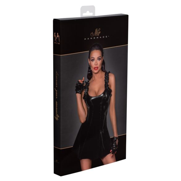 Noir - volánikové mini šaty (čierne) - L