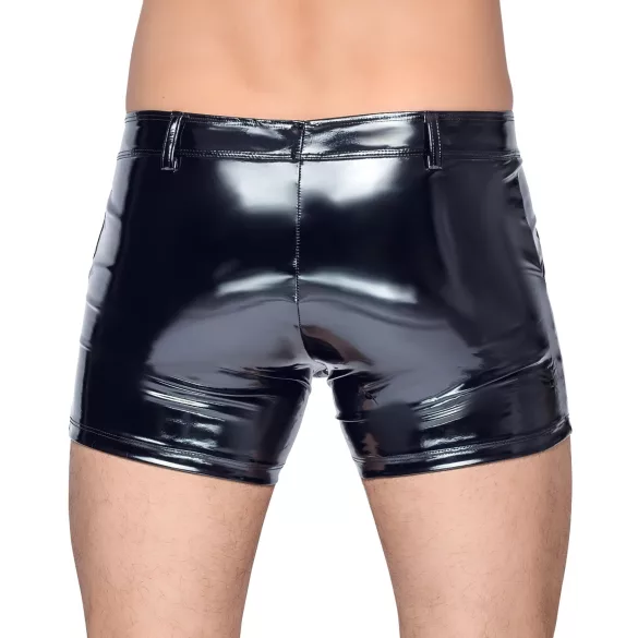 Black Level - pánske latexové šortky s bočnými vreckami - čierne