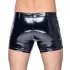 Black Level - pánske latexové šortky s bočnými vreckami - čierne
