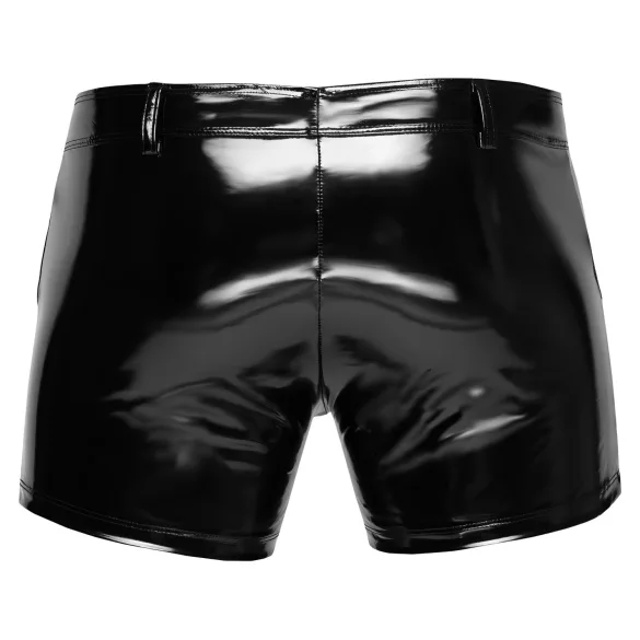 Black Level - pánske latexové šortky s bočnými vreckami - čierne
