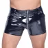 Black Level - pánske latexové šortky s bočnými vreckami - čierne - XL