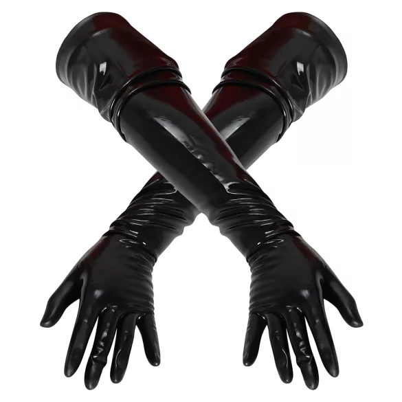 LATEX - dlhé unisex rukavice - latex čierne - XL