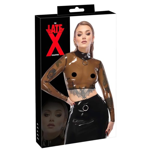 LATEX - latexový top - priehľadný - čierny - M