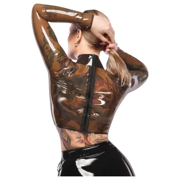 LATEX - latexový top - priehľadný - čierny - L