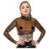 LATEX - latexový top - priehľadný - čierny - L