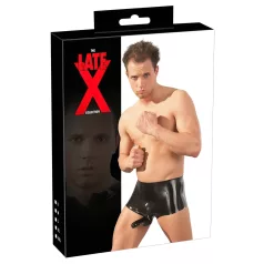 LATEX - boxerky s návlekom na penis - čierna
