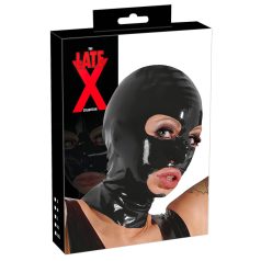 LATEX - erotická maska na orálny sex - latex - čierna