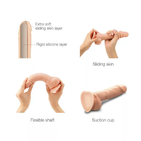 Strap-on-me S - dvojvrstvové dildo s prísavkou - realistické - telová farba
