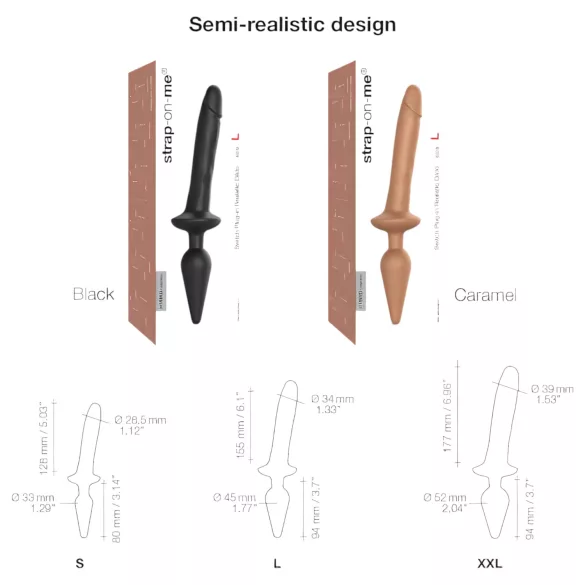 Strap-on-me Switch Realistic L - 2v1 silikónový dildo (prírodný)