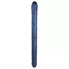 Strap-on-me - dvojité dildo - modrá metalická