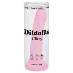 Dildolls Glitzy - prísavkový silikónový dildo (ružový)