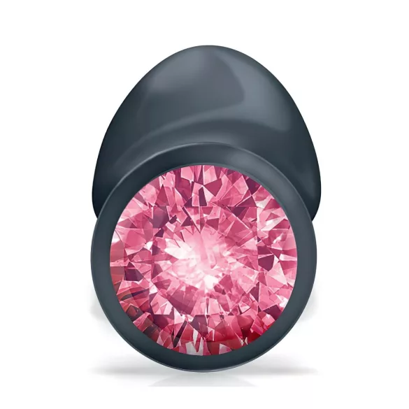 Dorcel Geisha Plug Ruby L - análny kolík s ružovým kameňom (čierny)