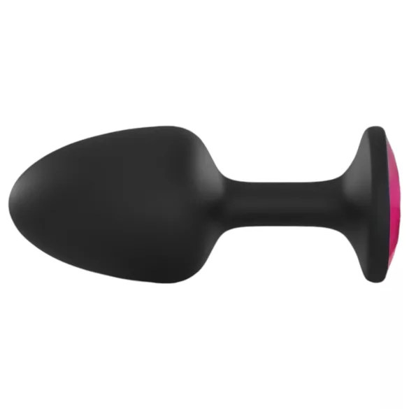 Dorcel Geisha Plug Ruby L - análny kolík s ružovým kameňom (čierny)