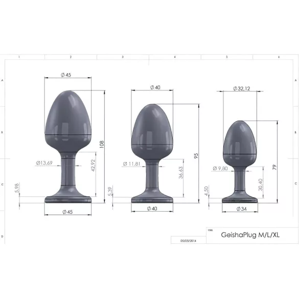 Dorcel Geisha Plug Diamond XL - čierny análny plug s bielymi kameňmi