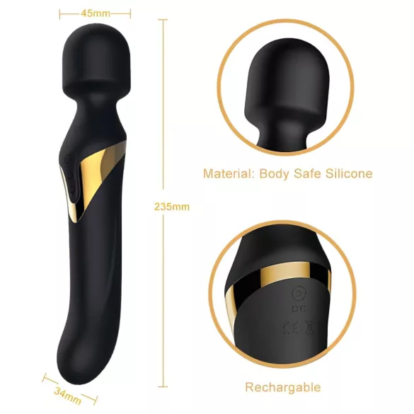 Dorcel - vibrátor a masážny prístroj 2v1 - duálny orgazmus - čierny