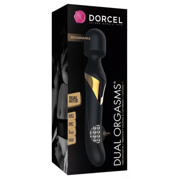 Dorcel - vibrátor a masážny prístroj 2v1 - duálny orgazmus - čierny