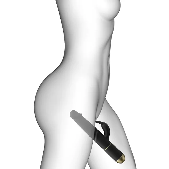Dorcel - vibrátor s pohyblivým klitorisovým stimulátorom - čierny