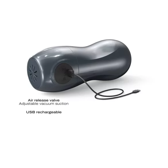 Dorcel Blowjoy Vibe - vákuový a vibračný akumulátorový masturbátor (sivý)