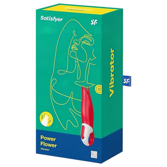 Satisfyer Power Flower - nabíjateľný, vodotesný vibrátor (červený)