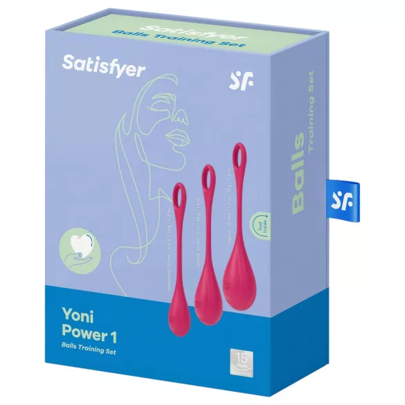 Satisfyer - venušine guličky sada - 3 kusy - červená