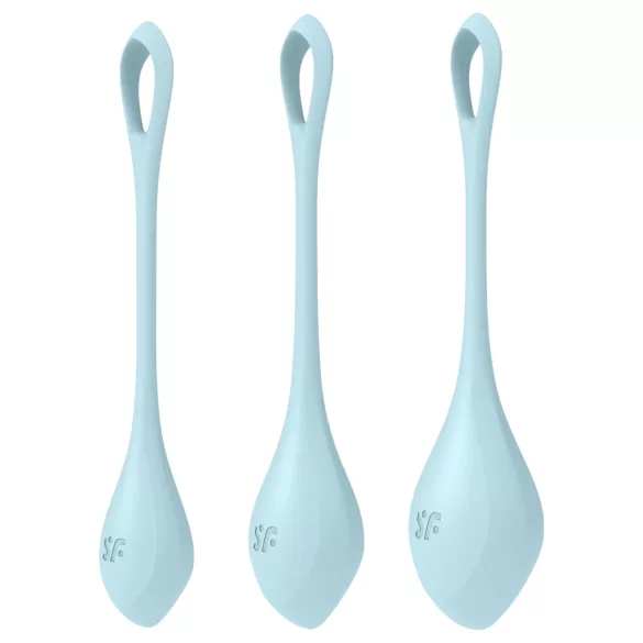 Satisfyer - venušine guličky set - 3 ks - modrá