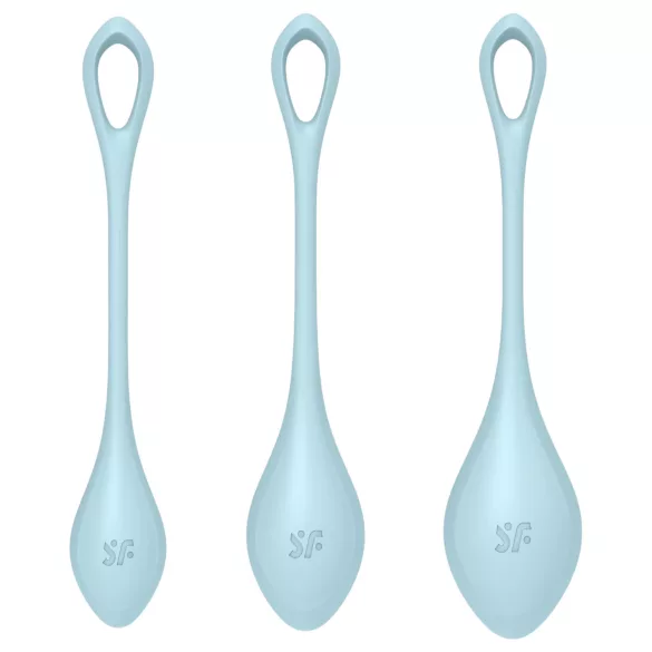Satisfyer - venušine guličky set - 3 ks - modrá