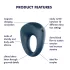 Satisfyer Power Ring - vibračný erekčný krúžok - vodotesný - sivý