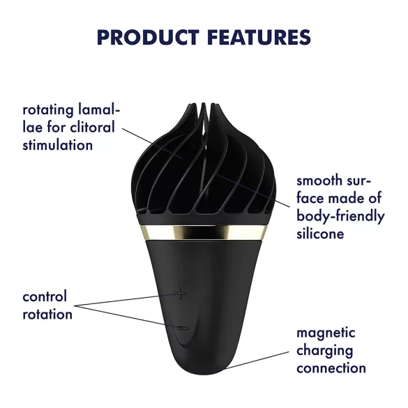 Satisfyer Sweet Treat - nabíjateľný rotačný vibrátor na klitoris - čierny