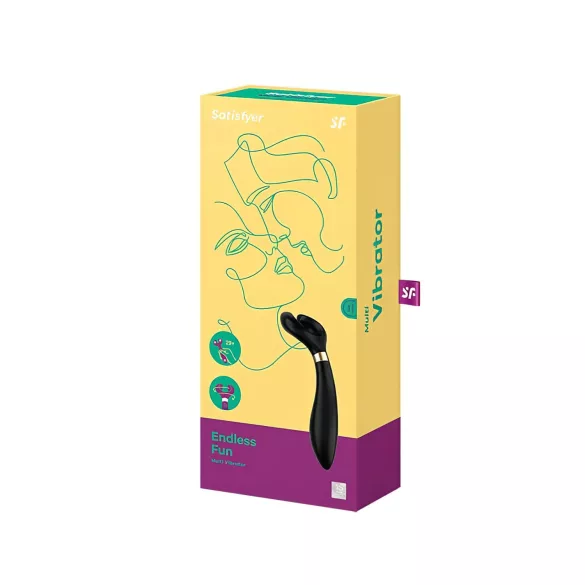 Satisfyer Endless Fun - párový vibrátor - dobíjací, vodotesný - čierny