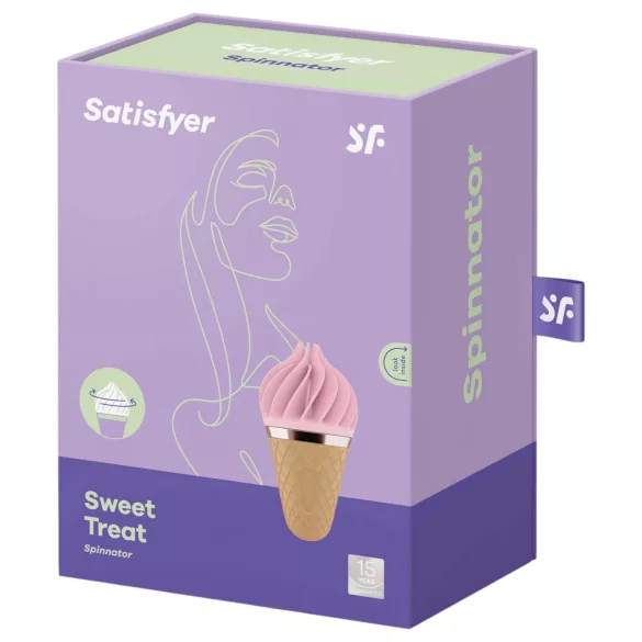 Satisfyer Sweet Treat - nabíjací rotačný vibrátor na klitoris - ružovo-hnedý