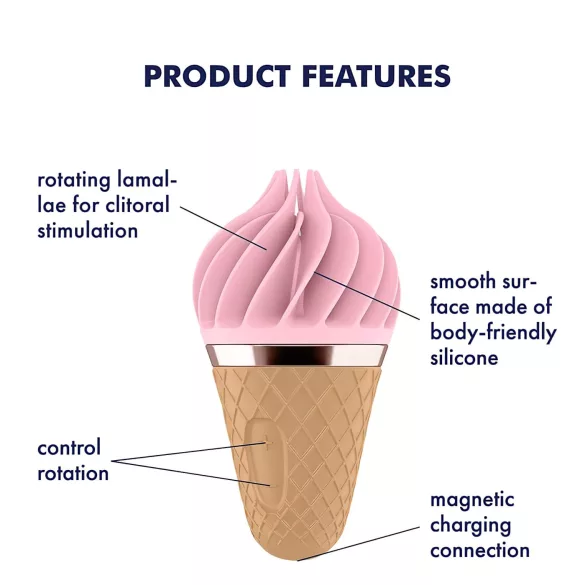 Satisfyer Sweet Treat - nabíjací rotačný vibrátor na klitoris - ružovo-hnedý