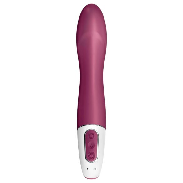 Satisfyer - vibrátor na bod G s ohrievaním a akumulátorom - červený