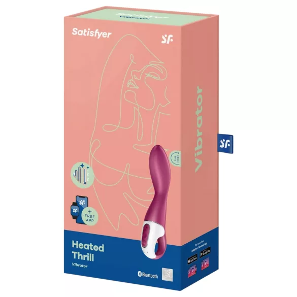 Satisfyer Heated Thrill - aplikáciou ovládaný vyhrievací vibrátor (červený)