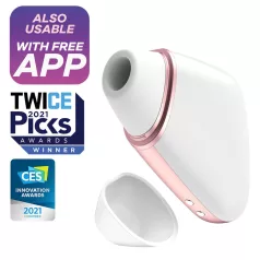   Satisfyer Love Triangle - Aplikáciou ovládaný klitorálny stimulátor s vlnami vzduchu (biely)