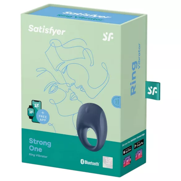 Satisfyer Strong One - Vibračný erekčný krúžok s ovládaním cez aplikáciu, pre mužov (modrý)