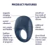 Satisfyer Strong One - Vibračný erekčný krúžok s ovládaním cez aplikáciu, pre mužov (modrý)