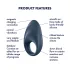 Satisfyer Mighty One - vibračný erekčný krúžok - smart funkcia - modrý