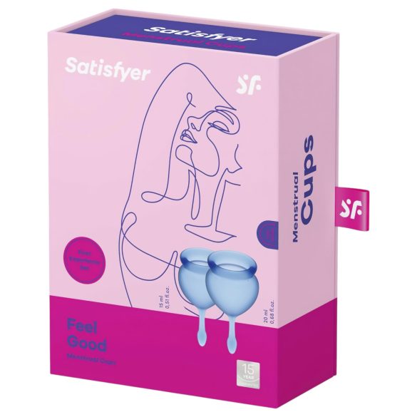 Satisfyer Feel Good - menštruačné kalíšky (modré) - 2ks