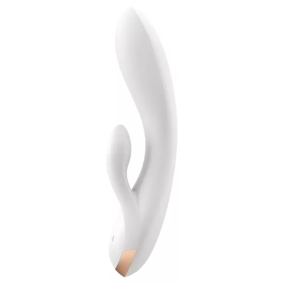 Satisfyer Double Flex - vibrátor s dráždiacim ramienkom na klitoris ovládaný aplikáciou (biely)