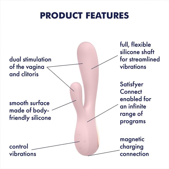 Satisfyer Mono Flex - inteligentný vodotesný vibrátor (ružový)