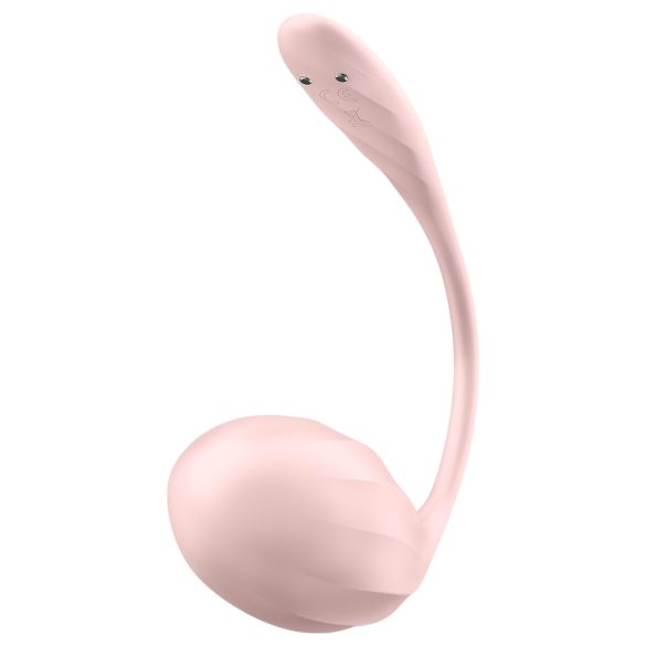 Satisfyer - vibračné vajíčko na diaľkové ovládanie - rebrované - ružové
