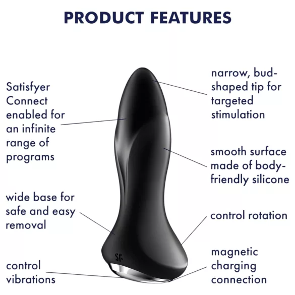 Satisfyer Rotator Plug 1 - análny vibrátor s guľôčkami - čierny