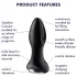 Satisfyer - análny vibrátor s rotáciou a perličkami - čierny