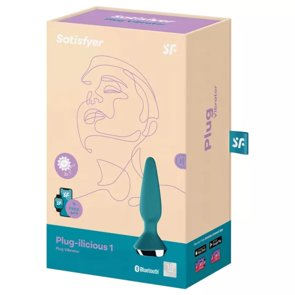 Satisfyer - análny vibrátor s diaľkovým ovládaním - zelený