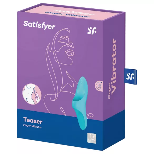 Satisfyer - vibrátor na prst - nabíjateľný, vodotesný - tyrkysový