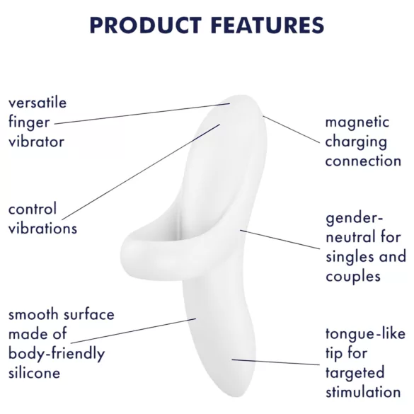 Satisfyer Bold Lover - nabíjací vodotesný prstový vibrátor - biely
