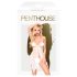 Penthouse - babydoll súprava - ružový vzor - biela - M/L