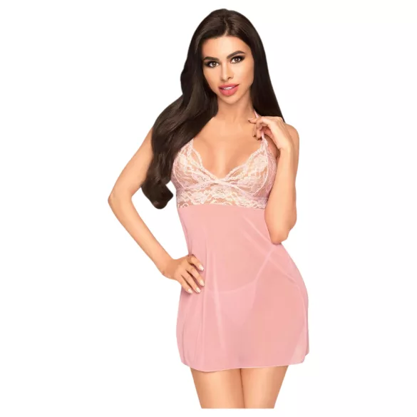 Penthouse - nočná košieľka a tangá - ružová - L/XL
