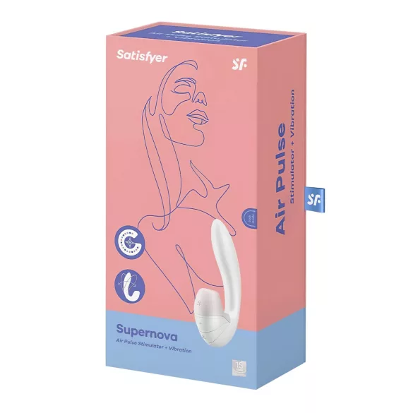 Satisfyer Supernova - vibračný a sací stimulátor 2v1 - akumulátorový - biely