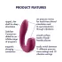 Satisfyer Sunray - akumulátorový, tlakovo-vlnový 2v1 vibrátor (červený)